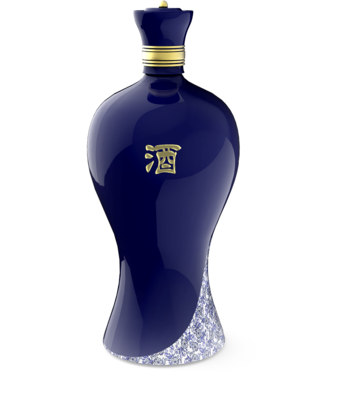 观音故里酒类白酒蓝色商务海报